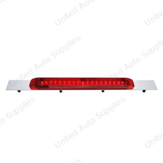 Chrome Top Mud Flap Plate With 19 LED 17" Light Bar - Red LED/Red Lens (Each)