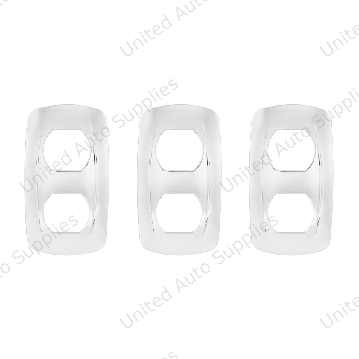 Chrome Plastic Rocker Switch Trims For Australian Kenworth (3-Pack)