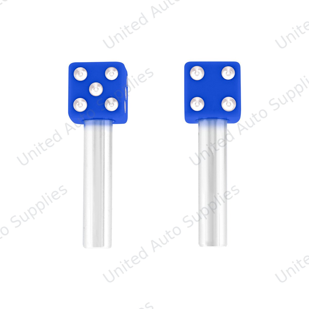 Dice Door Lock Knobs - Blue (2Pc/Set)