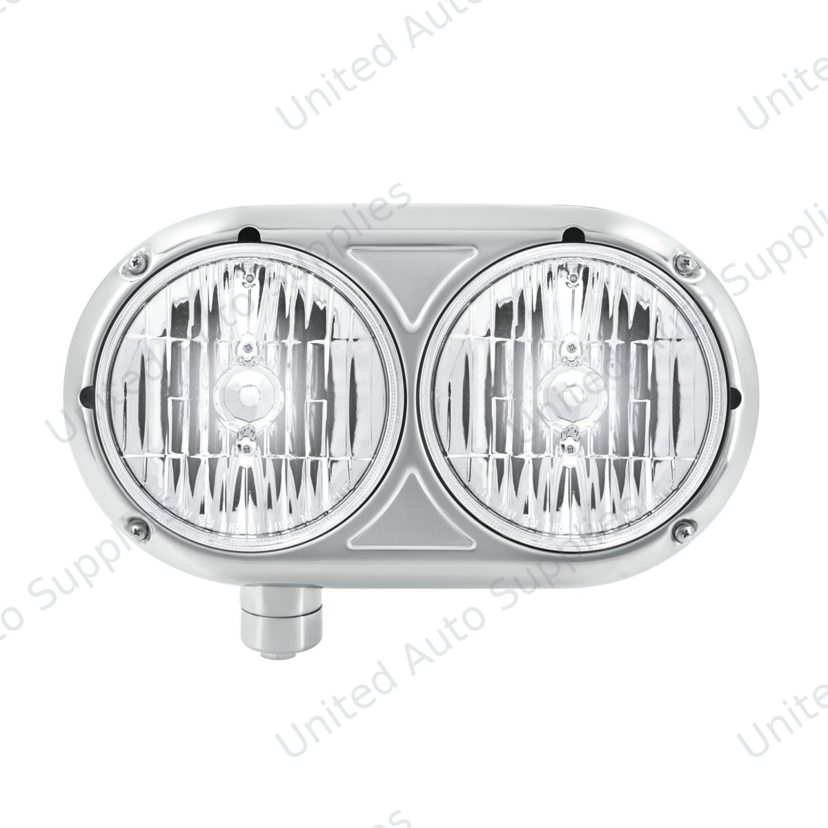 Headlight Assembly With Crystal Halogen Bulbs & 304 SS Housing For Peterbilt 359- Driver