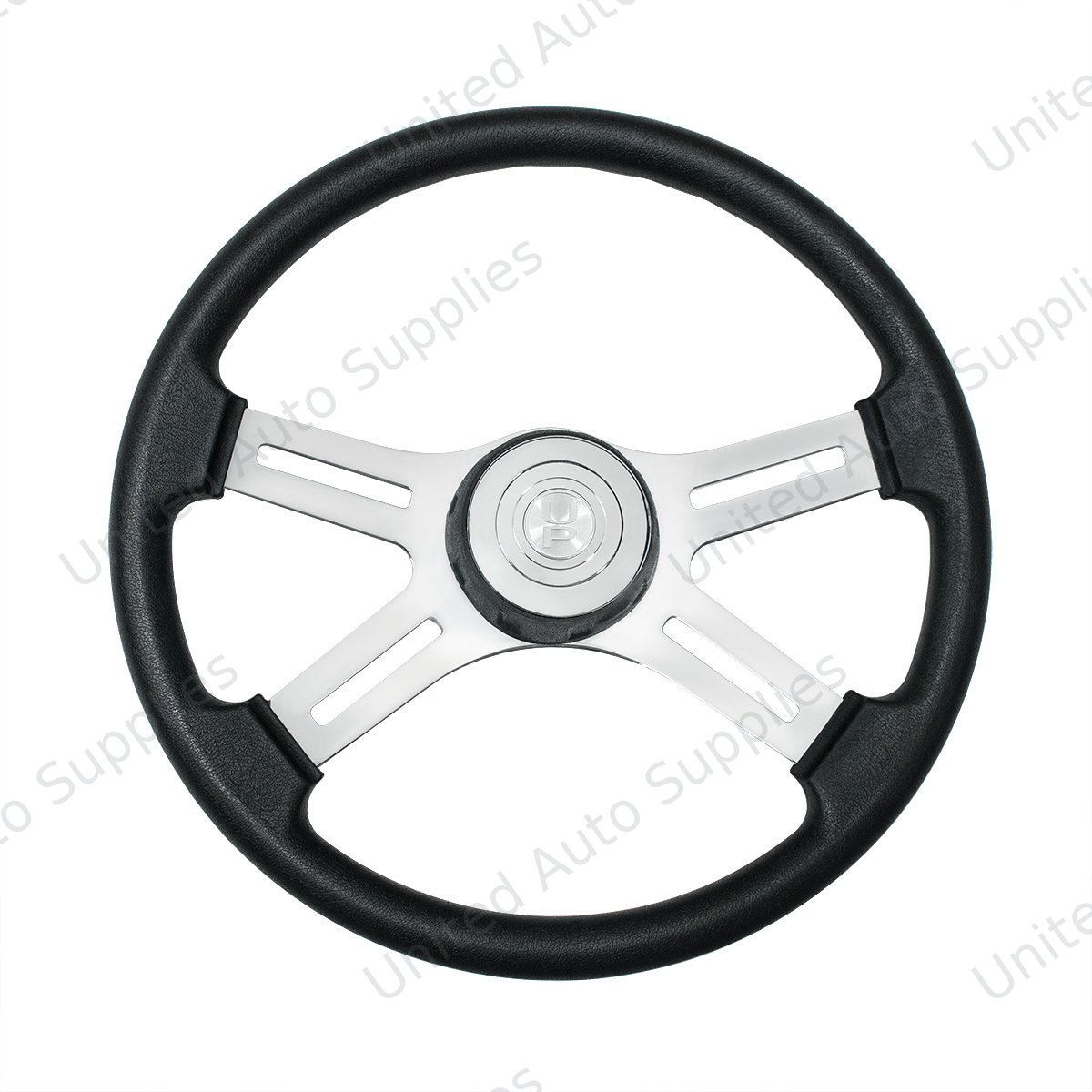 18" Polyurethane Rim 4 Spoke Steering Wheel With Horn Bezel