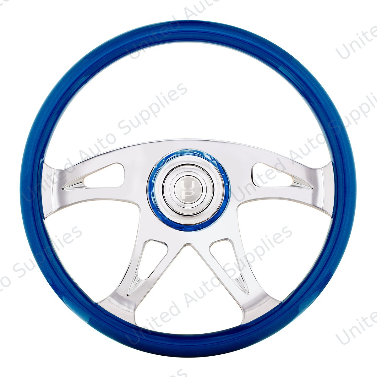 18" Boss Steering Wheel With Color Matching Horn Bezel - Electric Blue