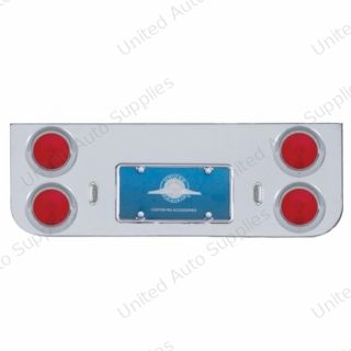 Chrome Rear Center Panel With Four 4" Lights & Visors