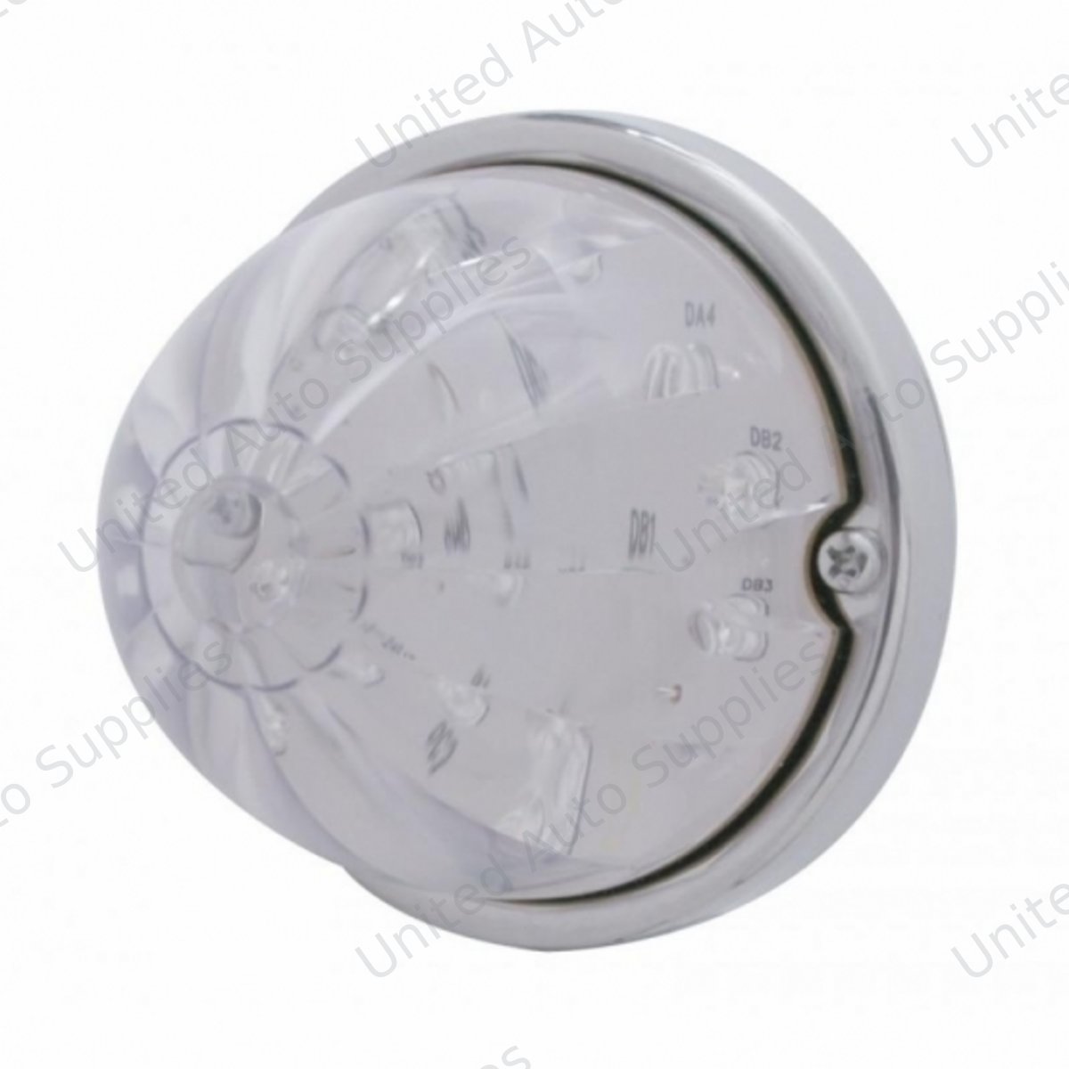17 LED Watermelon Flush Mount Kit With Low Profile Bezel - Red LED/Clear Lens