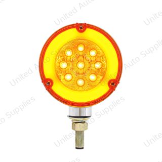 GloLight 54 LED Single Stud Double Face Turn Signal Light - Amber & Red LED/Clear Lens