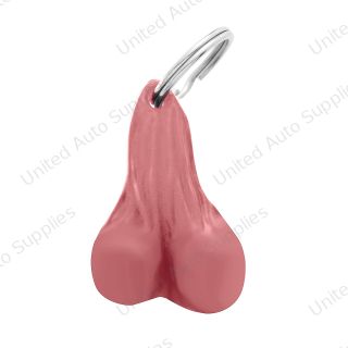 2.5" Small Plastic Low-Hanging Balls Novelty Keychain - Pink