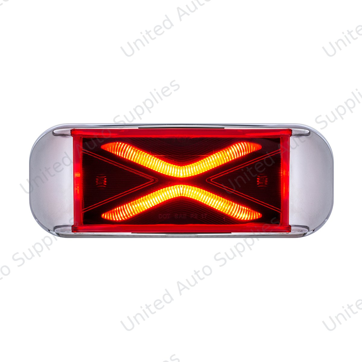 4 LED Saber Rectangular Marker Light With Red Lens