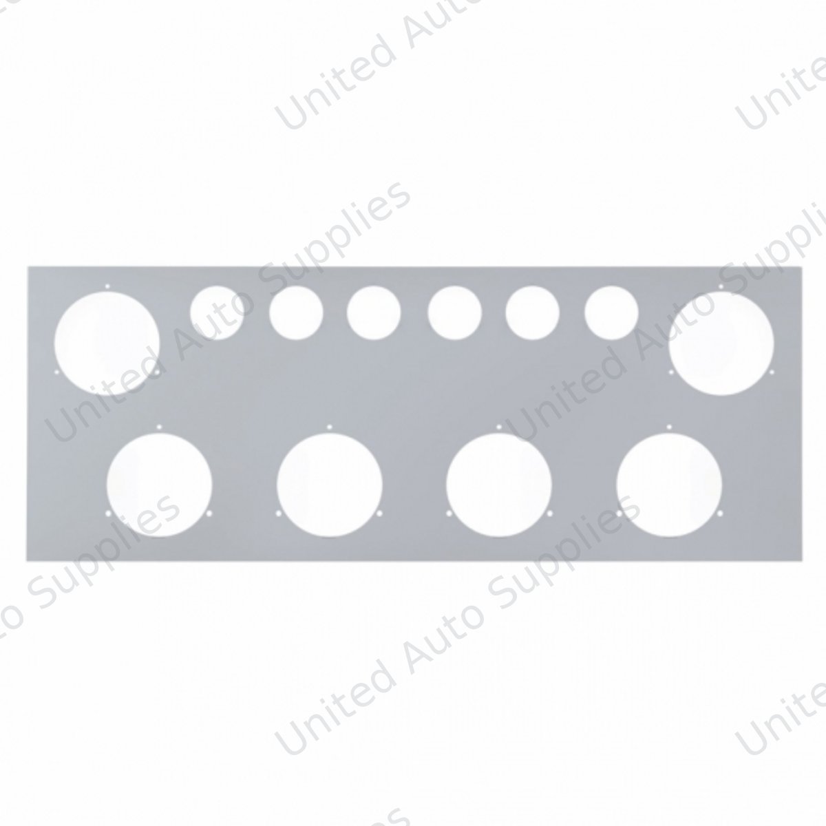 Stainless Steel Rear Center Light Panel With Six 4" Light Cutouts & Six 2" Light Cutouts