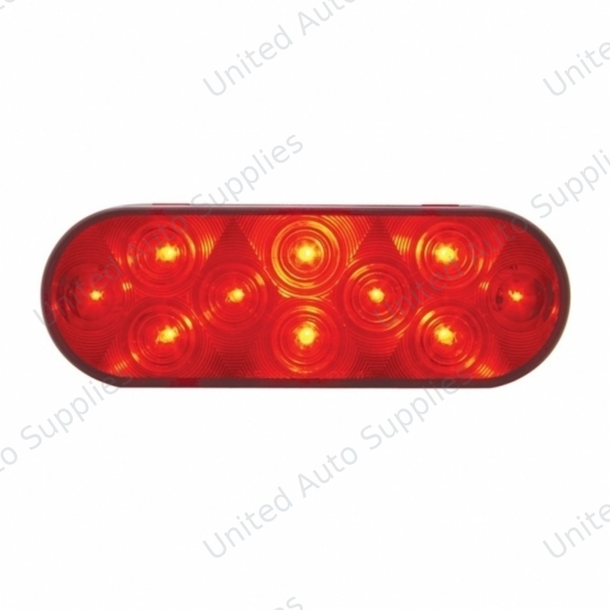 10 LED 6" Oval Light (Stop, Turn & Tail) - Red LED/Red Lens