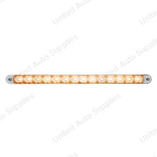 14 LED 12" Auxiliary strip Light With Bezel - Amber LED/Chrome Lens