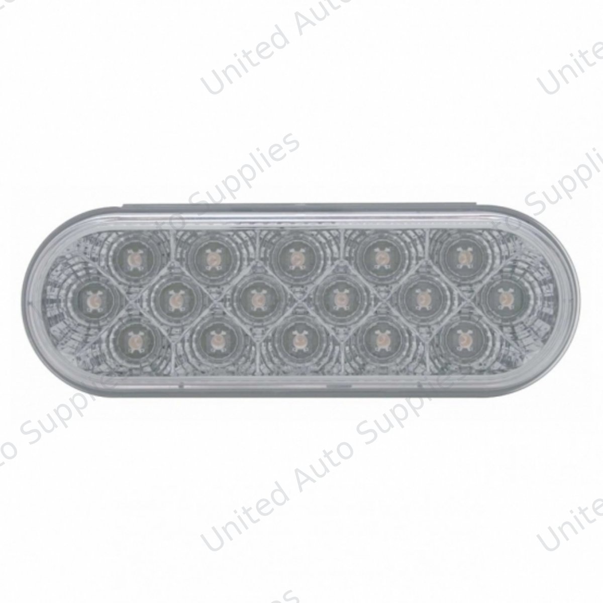 16 LED 6" Oval Reflector Turn Signal Light - Amber LED/Clear Lens