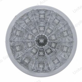21 LED 4" Round Reflector Light (Stop, Turn & Tail) - Red LED/Clear Lens