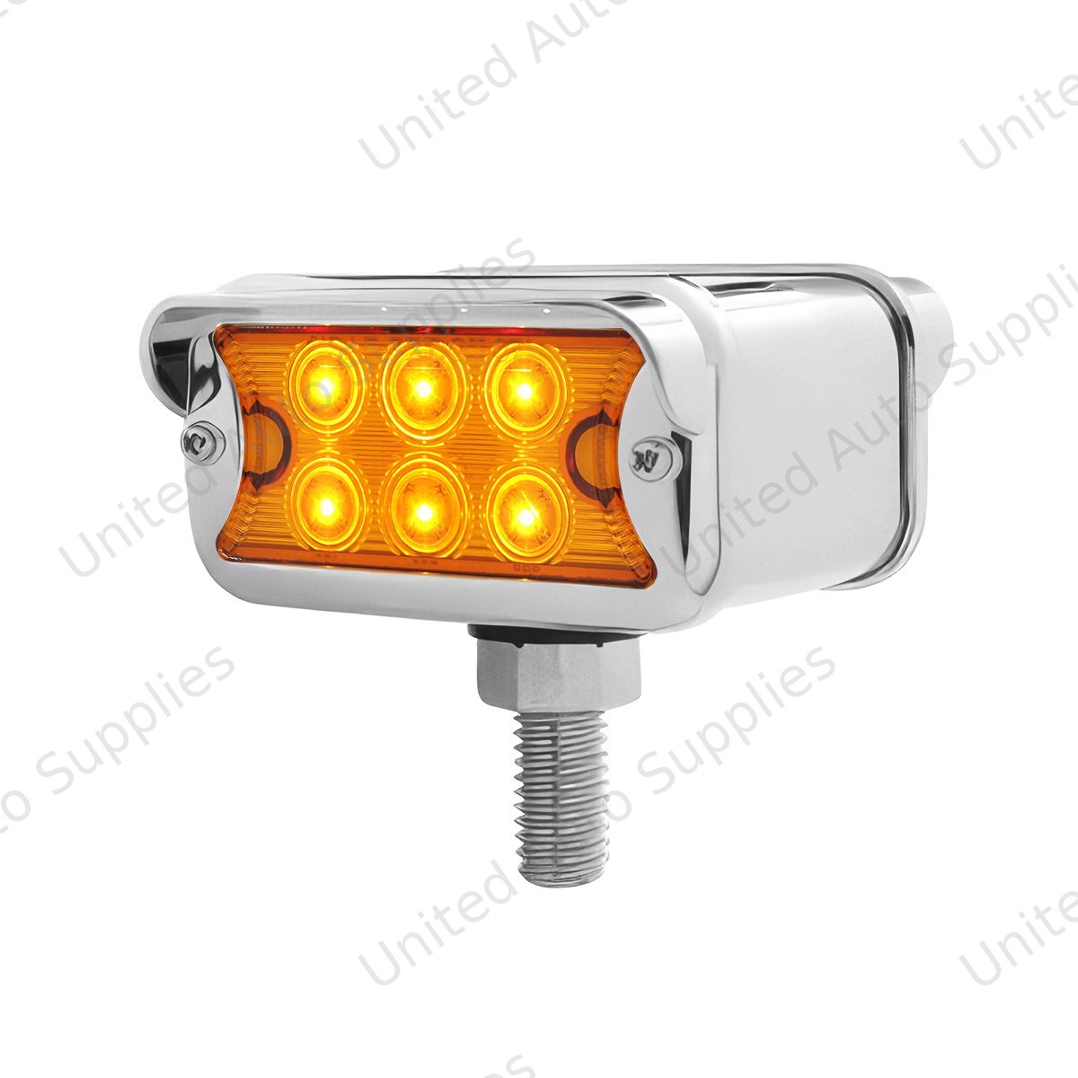 12 LED Dual Function Double Face Light W/Visor - T-Mount - Amber & Red LED/Amber & Red Lens