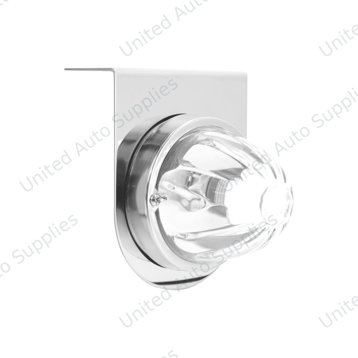 Dual Function Glass Watermelon Light With Stainless Steel Light Bracket Kit With LED Bulb-White LED/Clear Lens