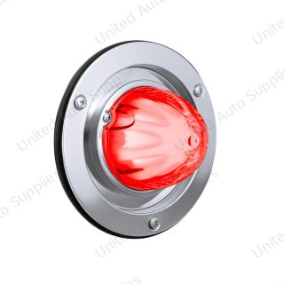 GloLight 9 LED Dual Function Watermelon Sleeper Bunk Kit With 304 Stainless Steel Bezel-Red LED/Clear Lens