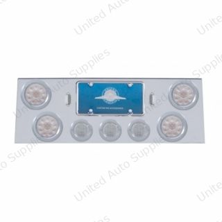 SS Rear Center Panel With 4X 10 LED 4" Lights & 3X 13 LED 2.5" Lights & Bezel -Red LED/Clear Lens