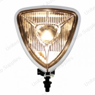 Triangle Headlight With Black Housing & Flat Back