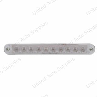 10 LED 6-1/2" Turn Signal Light Bar With Bezel - Amber LED/Clear Lens