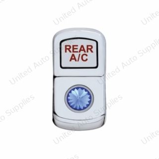 "Rear A/C" Rocker Switch Cover With Blue Crystal