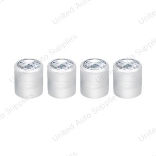 Chrome Round Valve Caps With Clear Crystal (4-Pack)