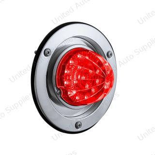 17 LED Dual Function Watermelon Reflector Light Sleeper Bunk Kit With 304 SS Bezel-Red LED/Red Lens