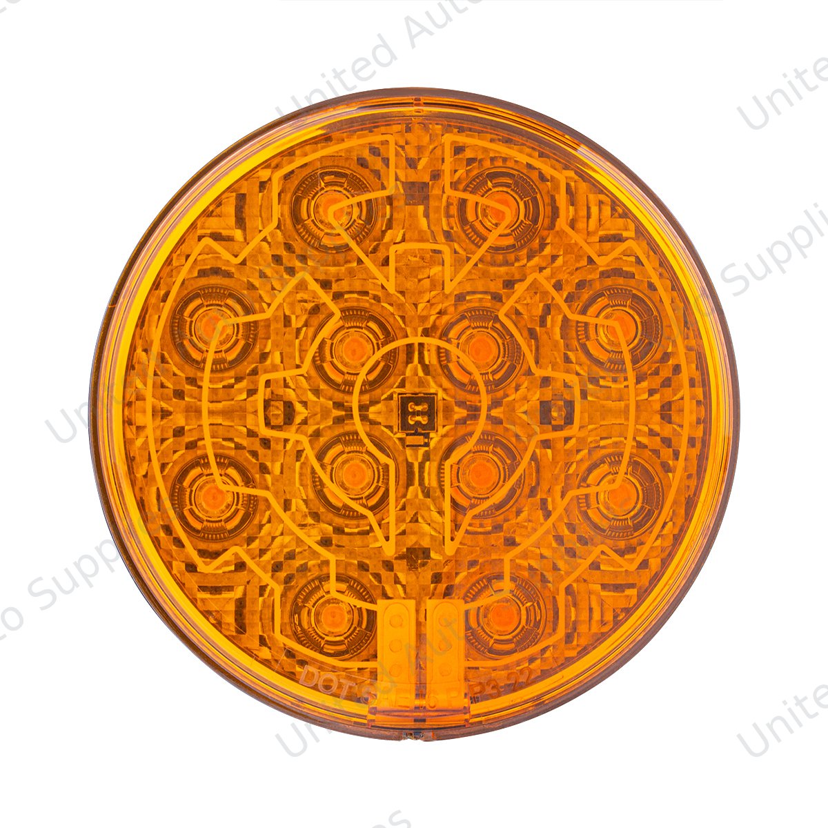 12 LED 4" Round Light (Turn Signal) With Heated Lens - Amber LED/Amber Lens