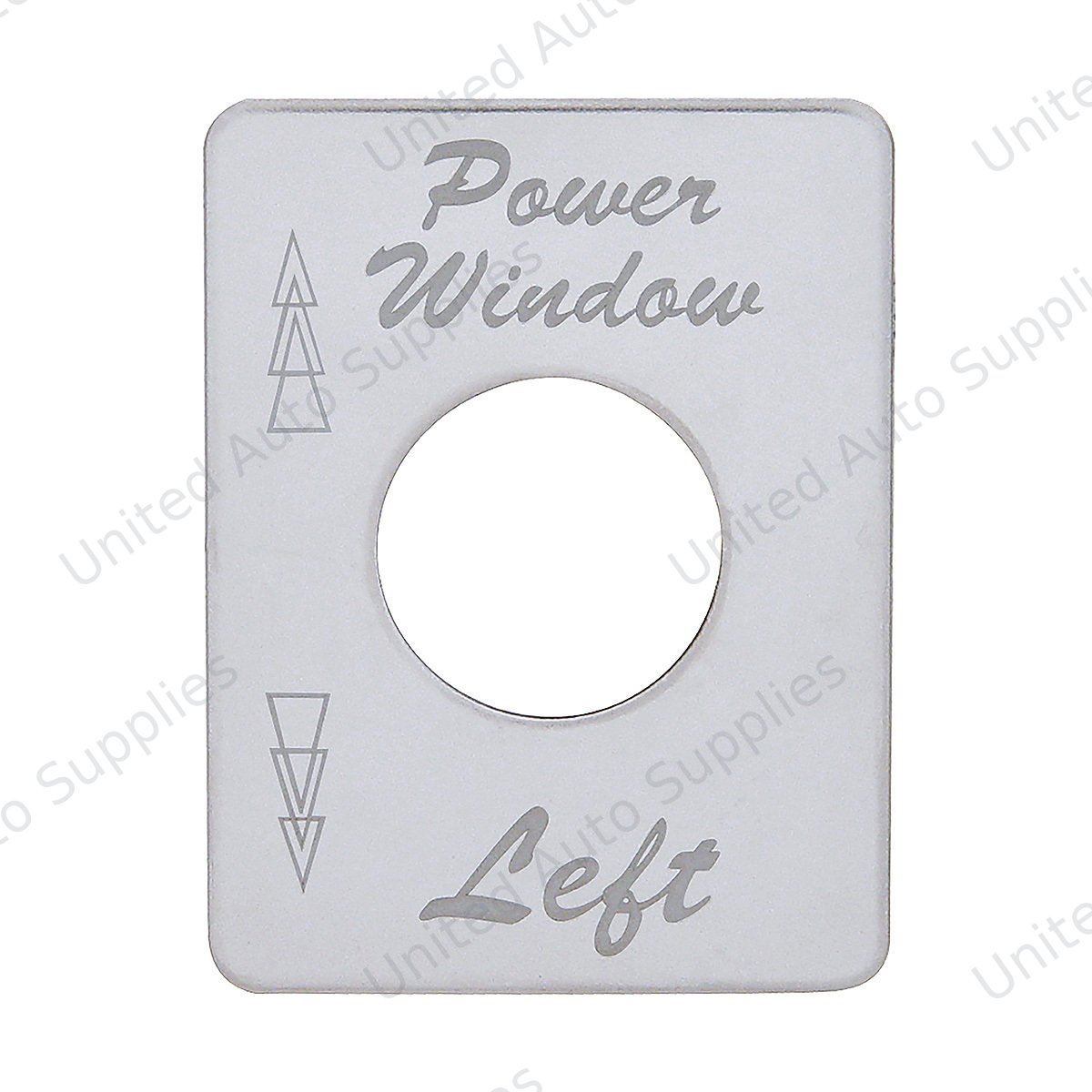 Stainless Steel Switch Name Plate For Peterbilt - Power Window (Left)