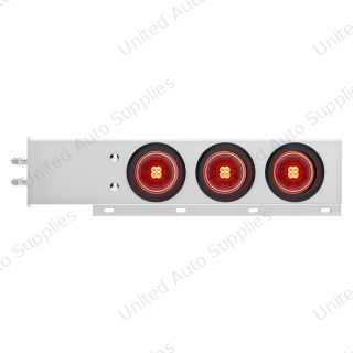 2" Bolt Pattern SS Spring Loaded Bar With 6X 4" 13 LED Abyss Lights - Red LED/Red Lens (Pair)
