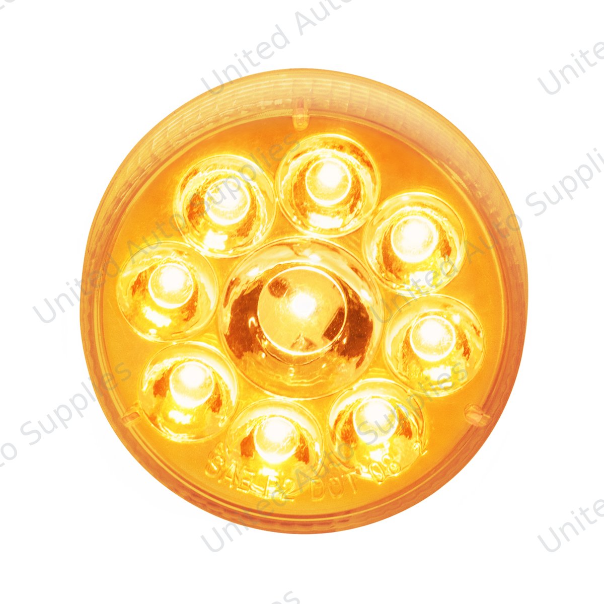 10 LED 2.5" Round Pure Reflector Light (Clearance/Marker) - Amber LED/Amber Lens