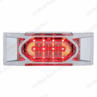 16 LED Reflector Light (Clearance/Marker) With Chrome Bezel - Red LED/Clear Lens