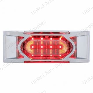 16 LED Reflector Light (Clearance/Marker) With Chrome Bezel - Red LED/Clear Lens