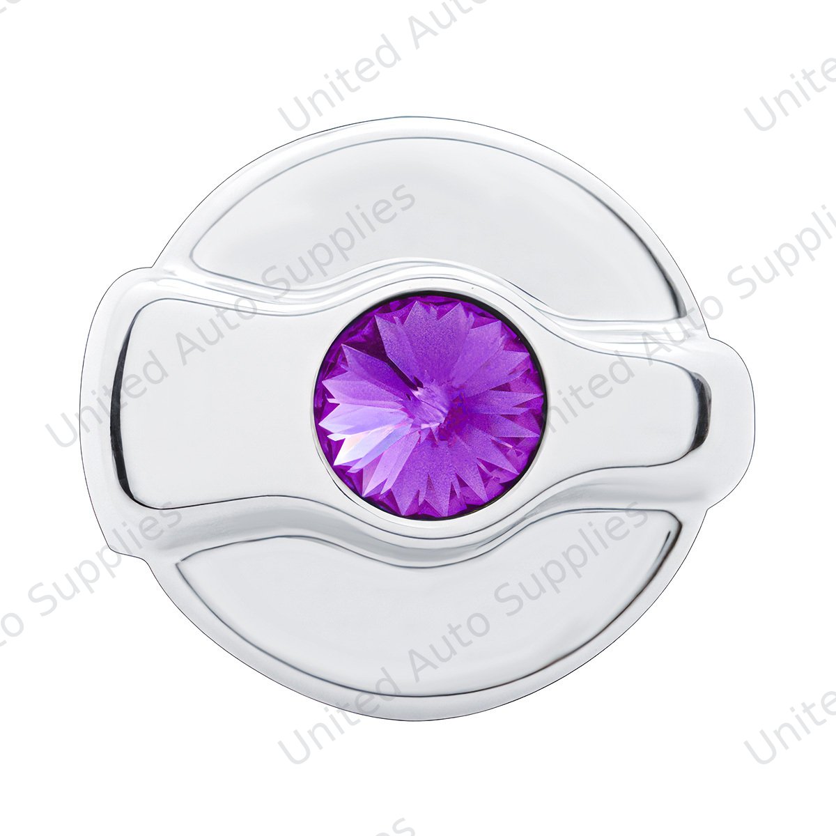Chrome Plastic A/C Control Knob For 2005 & Older Peterbilt- Purple Crystal
