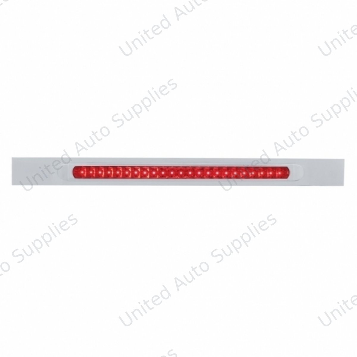 Chrome Top Mud Flap Plate With 23 SMD LED Light Bar & Bezel - Red LED/Red Lens (Each)