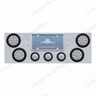 SS Rear Center Panel With 4X 12 LED 4" Reflector Light & 3X 13 LED 2.5" Beehive Light -Red LED/Clear Lens