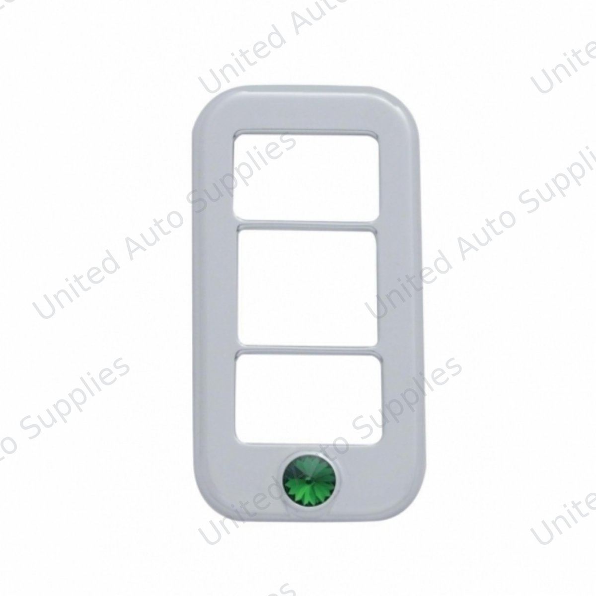 Rocker Switch Cover With 3 Openings & Green Crystal For Freightliner (3-Pack)