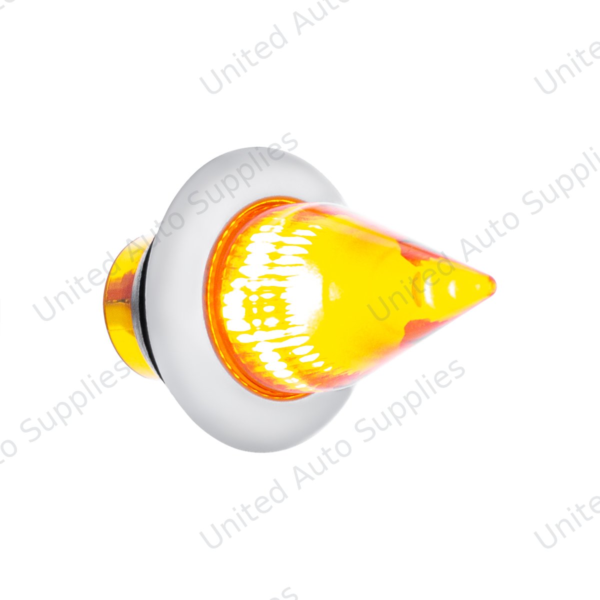 4 LED Dual Function 3/4" Mini Spike Clearance/Marker Light With SS Bezel - Amber LED/Amber Lens