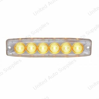 6 High Power LED Super Thin Warning Light - Amber LED/Clear Lens (Bulk)