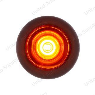1 LED 3/4" Mini Clearance Light Amber LED With Amber Lens With Rubber Grommet (Bulk)