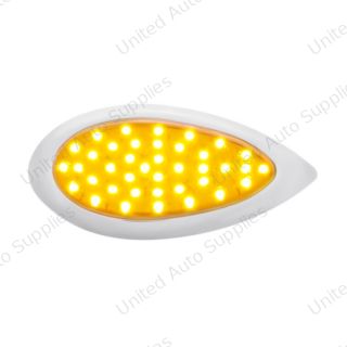 39 LED "Teardrop" Turn Signal Light With Bezel - Amber LED/Amber Lens