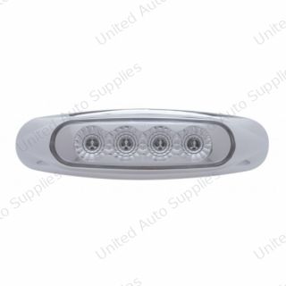 4 LED Reflector Light (Clearance/Marker) - Amber LED/Clear Lens