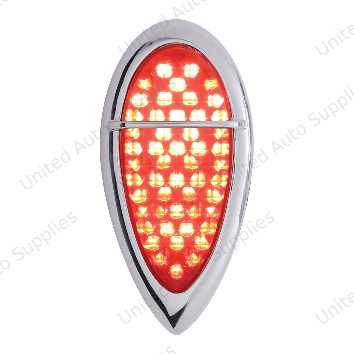 51 LED Tail Light With Flush Mount "Baby Zephyr" Style Bezel For 1938-39 Ford Car