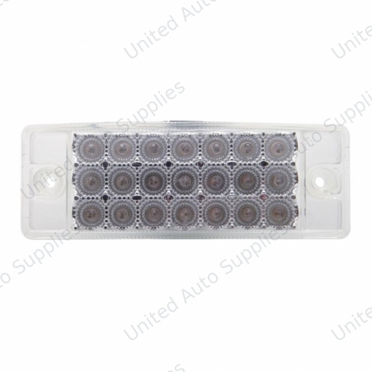 21 LED Reflector Rectangular Light (Clearance/Marker) - Amber LED/Clear Lens (Bulk)