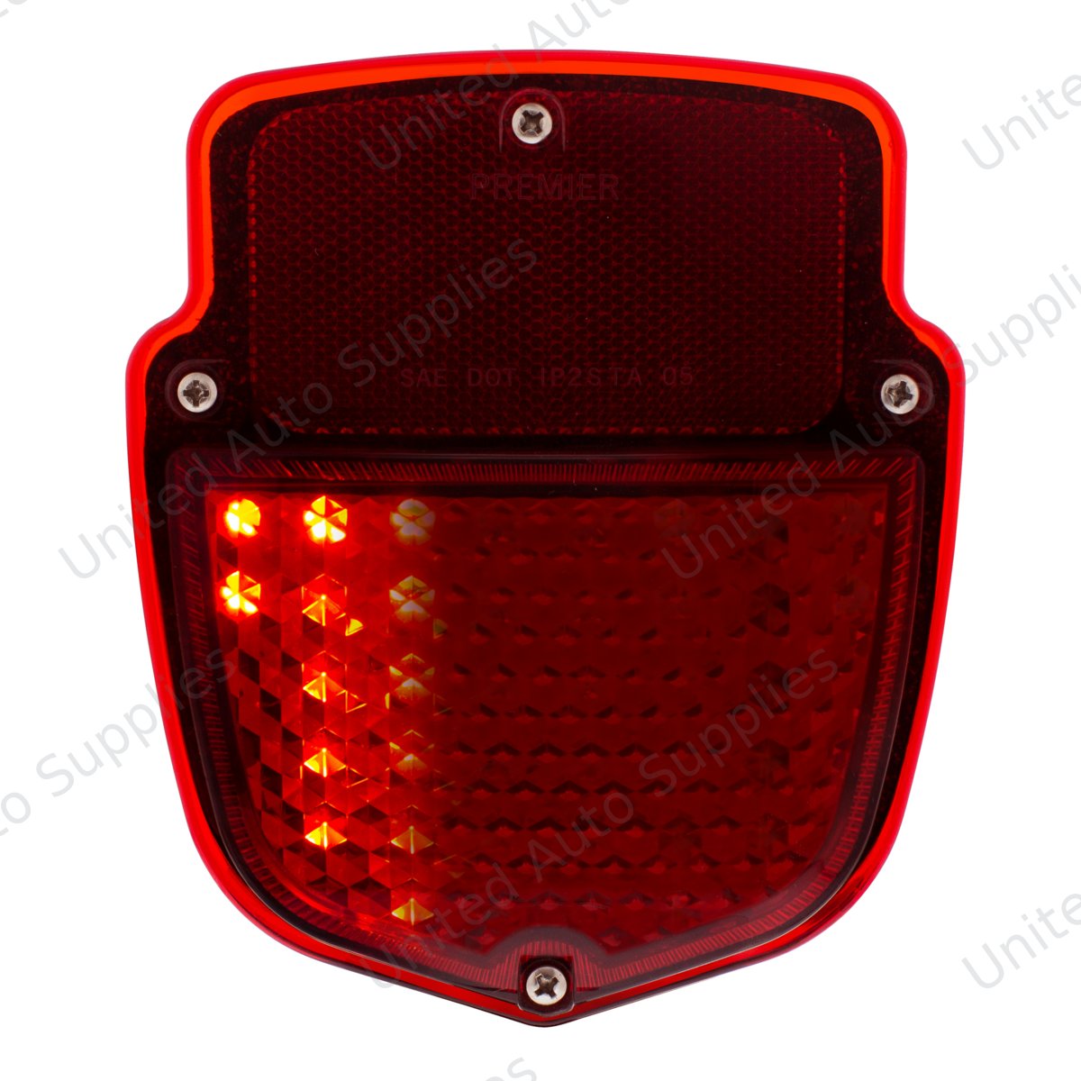 38 LED Sequential Tail Light Assembly With SS Housing For 1953-56 Ford Truck - R/H