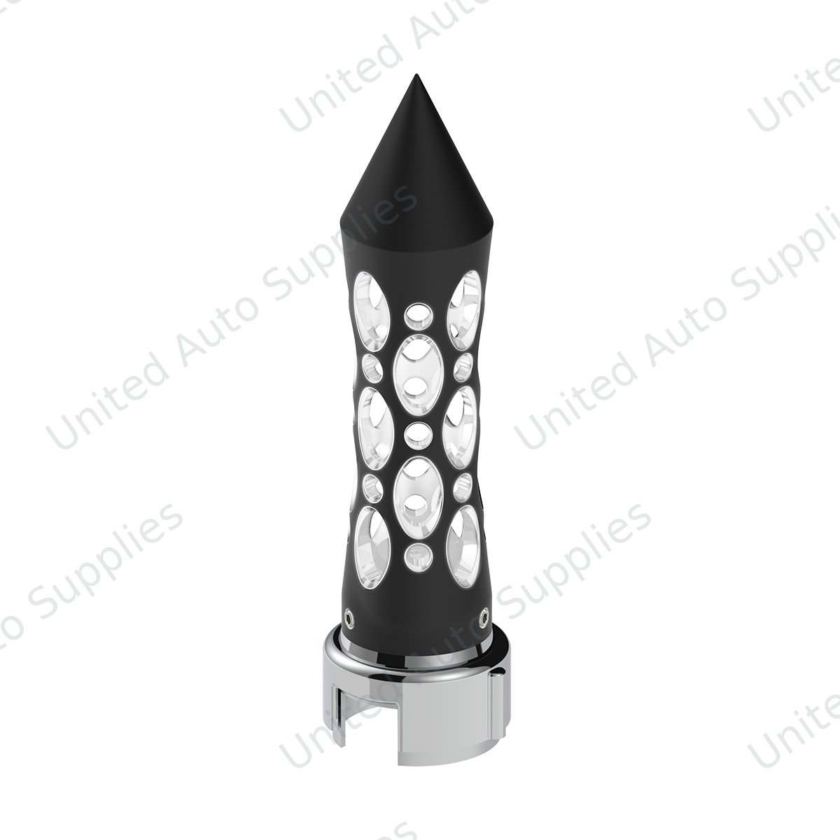Thread-On Daytona Spike Gearshift Knob With LED 13/15/18 Speed Adapter - Black/White LED