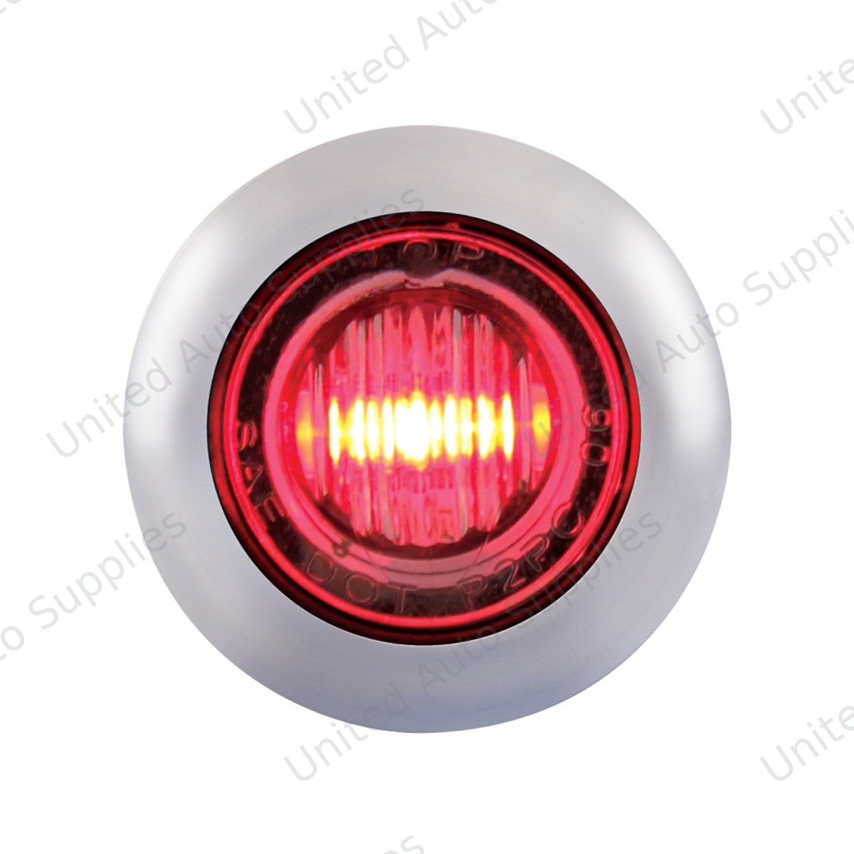 3 LED 3/4" Mini Light With Bezel (Clearance/Marker) - Red LED/Clear Lens