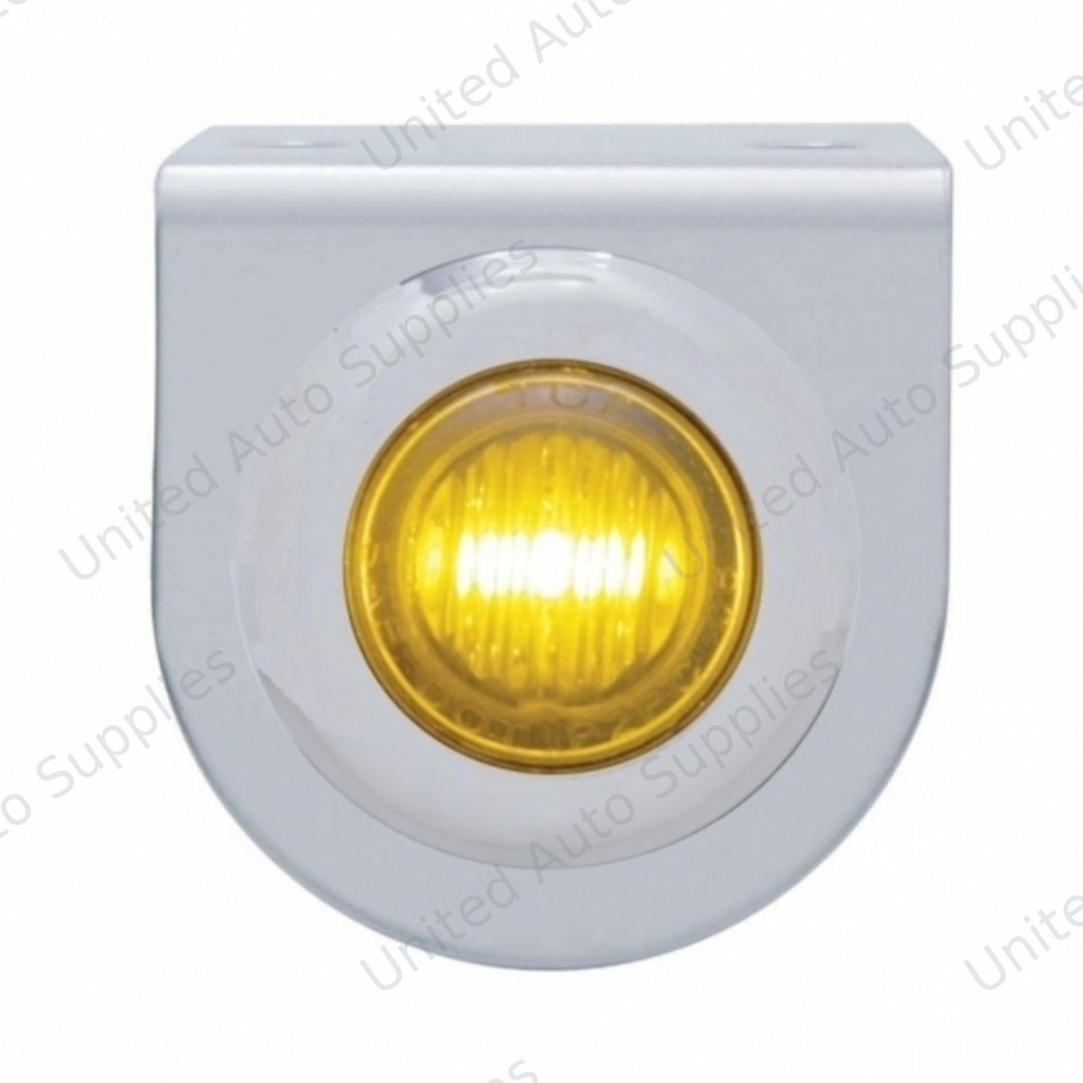 Stainless Light Bracket With 3 LED 3/4" Mini Light - Amber LED/Amber Lens