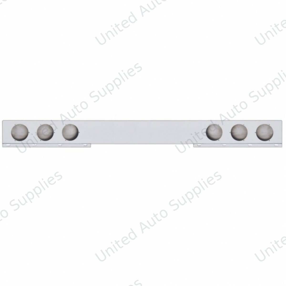 Chrome 1 Piece Rear Light Bar With Six 4" Light Cutouts
