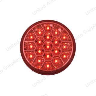 19 LED 4" Round Reflector Light (Stop, Turn & Tail) - Red LED/Red Lens