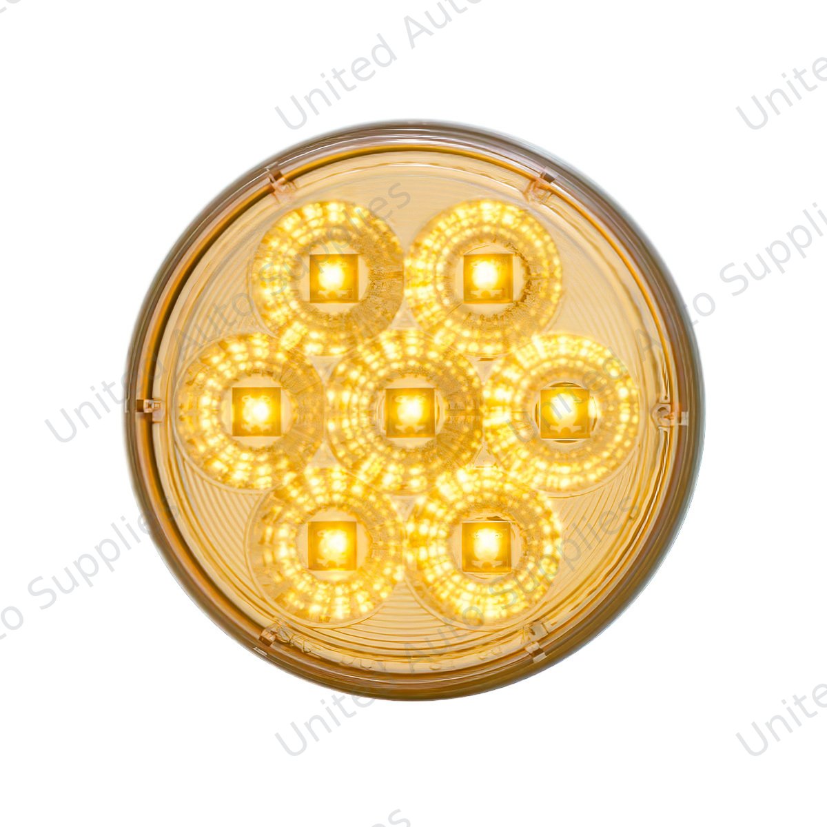 7 LED 4" Reflector Turn Signal Light - Amber LED/Clear Lens