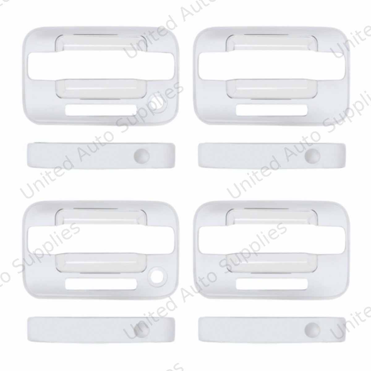 Chrome Door Handle Cover Set For 2004+ Ford F-150 4-Door Models With Keyless Entry